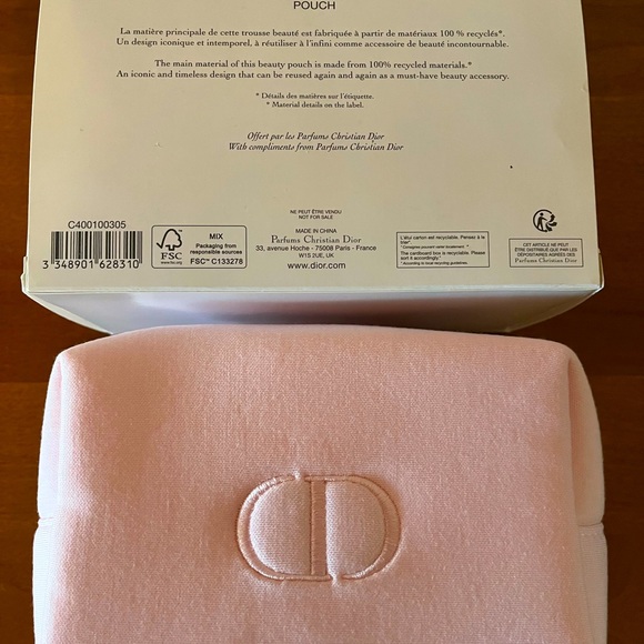 Dior Trousse Make up Pouch In Pink/Silver zipper NIB - Picture 2 of 9
